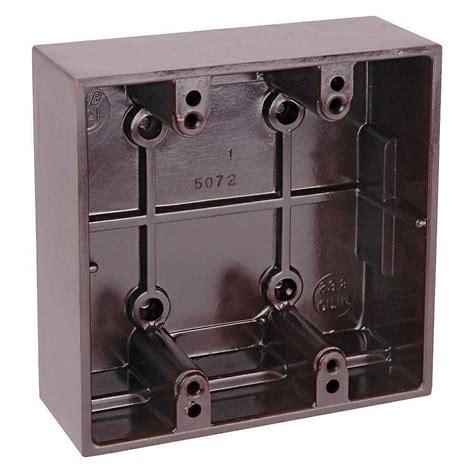 2 gang brown surface mount electrical box|2 gang adjustable electrical box.